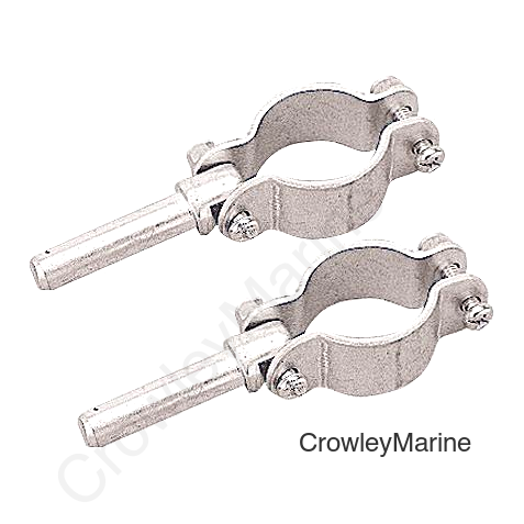 Zinc Plated Steel Clamp-On Oar Lock, Pair, 1/2" Shaft