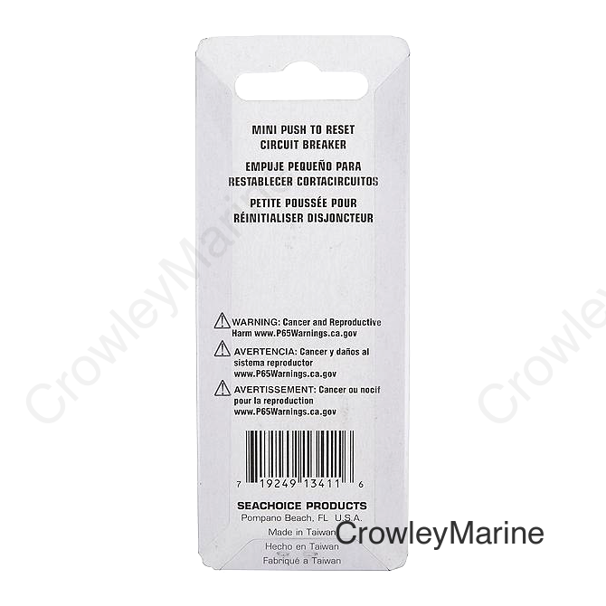 Seachoice Mini Push to Reset Circuit Breaker, 20 AMP