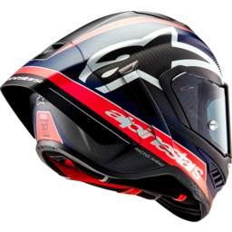 Supertech R10 Helmet - Team - Matte Black/Carbon Red Fluo/Blue - Medium