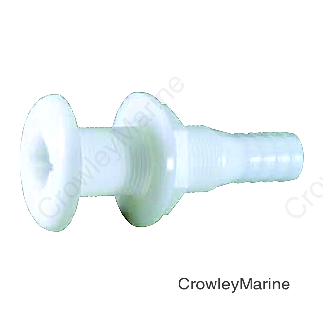 Attwood Thru Hull Connector For Hose, White - 3/4"
