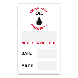 STATIC OIL CHANGE STICKERS (1805)