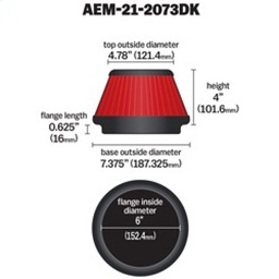 AEM 5 in x 5 in Dryflow Air Filter thumbnail-3