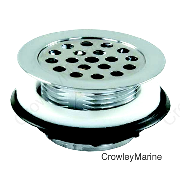 JR Products 95175 Chrome Plastic RV Shower Strainer with Grid