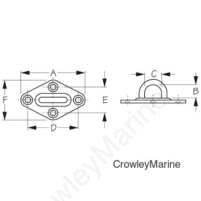 Stainless Steel DIAMOND EYE PLATE - 3-3/16" (089603-1)