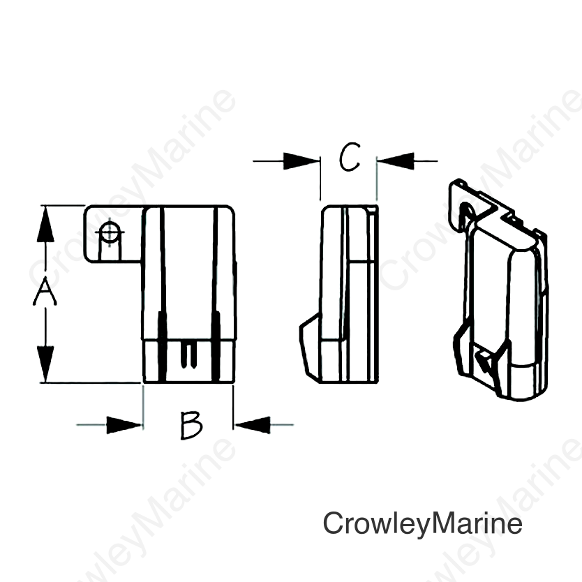 Sea-Dog 4253901 Water Resistant Clear Fuse Cover, A: 2-1/18" B: 9/16" C"3/8"