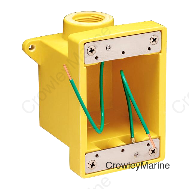Marinco 6083CR Yellow Fiberglass FD Box With 3/4" or 1" K.O. Holes