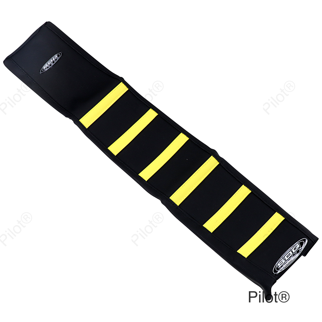 6-Ribbed Seat Cover - Yellow Ribs/Black Top/Black Sides