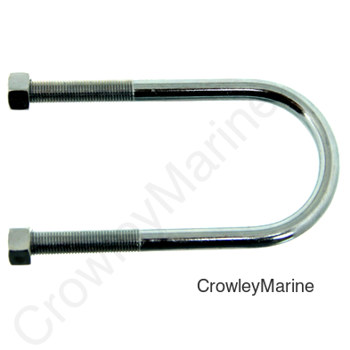 U-Bolt w/Hardware, 1 3/4" Round Axle, 3/8"-24 x 4 1/4" Zinc For 2K Axles (072410)
