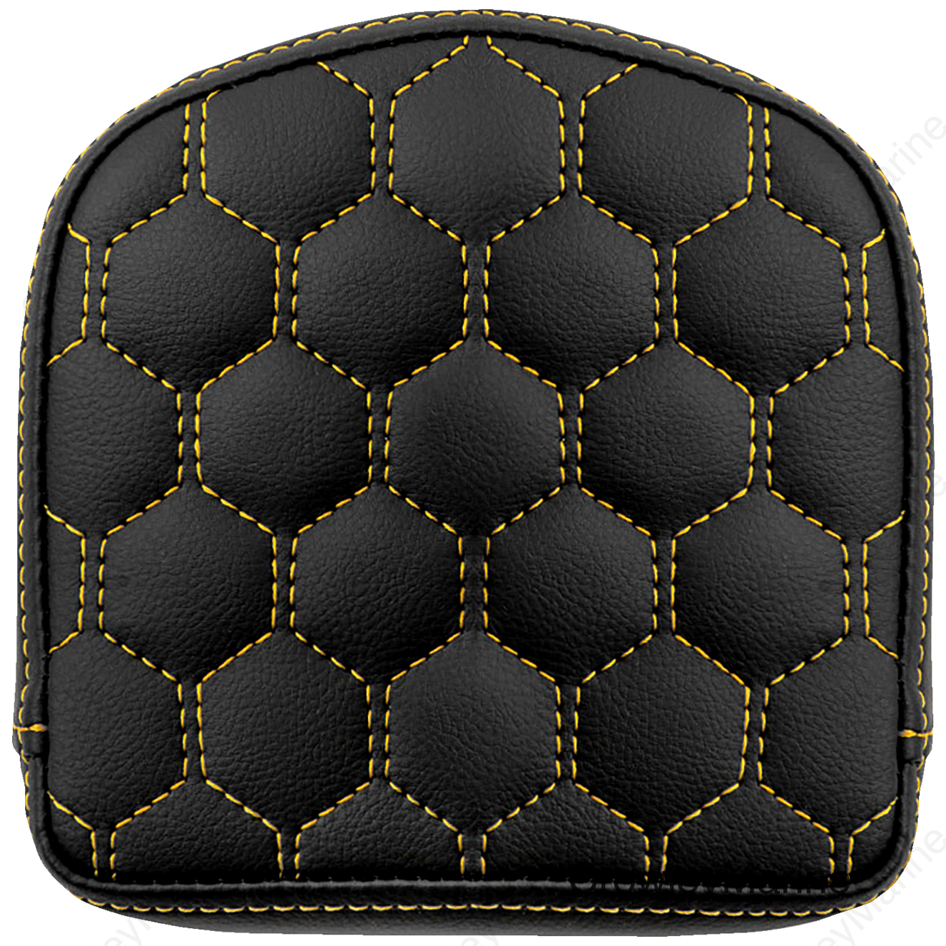 RoadSofa™ Sissy Bar Pad - Honeycomb - Gold Stitching