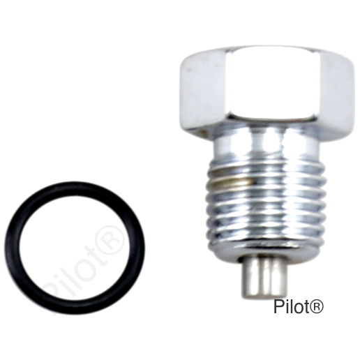 Drain Plug - Oil Tank with Gasket - Magnetic - Chrome