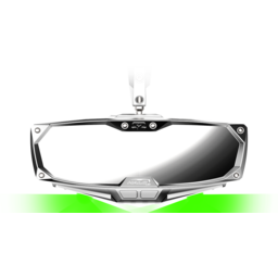 Mirror - Halo R - Rear View w/LED Cabin Light - Rectangle - Silver w/Silver Bezel - Defender thumbnail-3