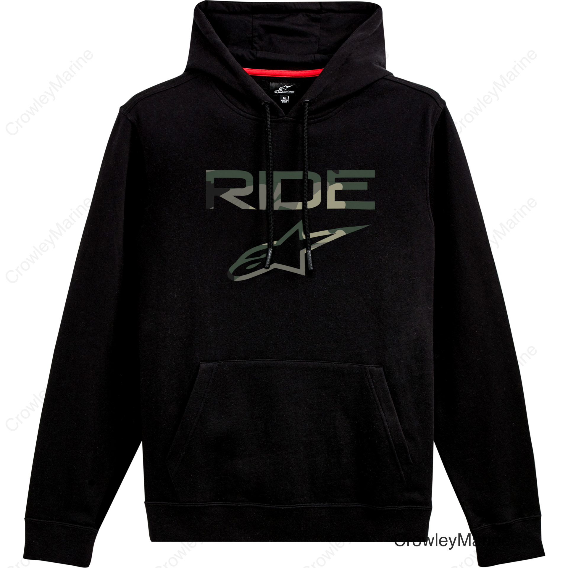 RIDE 2.0 CAMO HOODIE BLACK LG
