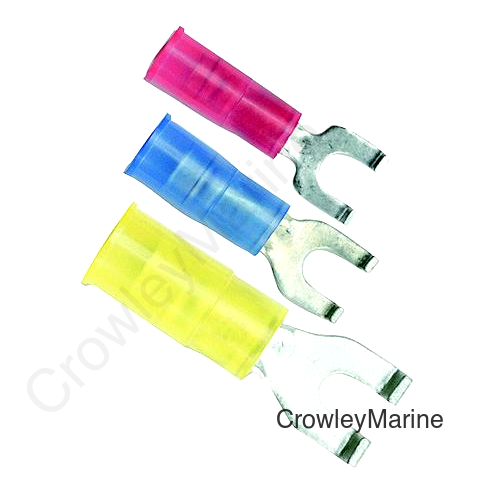 Ancor 210312 Marine Grade™ Nylon Spade Terminal, #8 Fastener, 16-14 Wire, Blue, 25/Pk