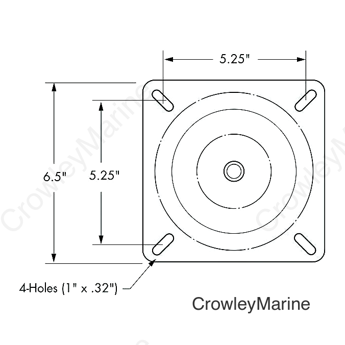 Attwood 1002S Lock'N-Pin 3/4" Pin Seat Mount Black E-Coated w/o Spring
