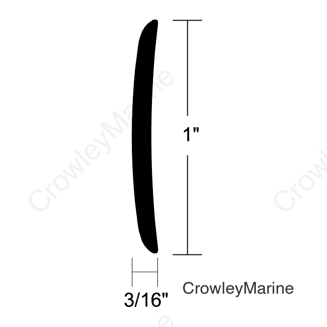 Taco A510106TAL12D Alum Rub Rail 1" x12' Cb