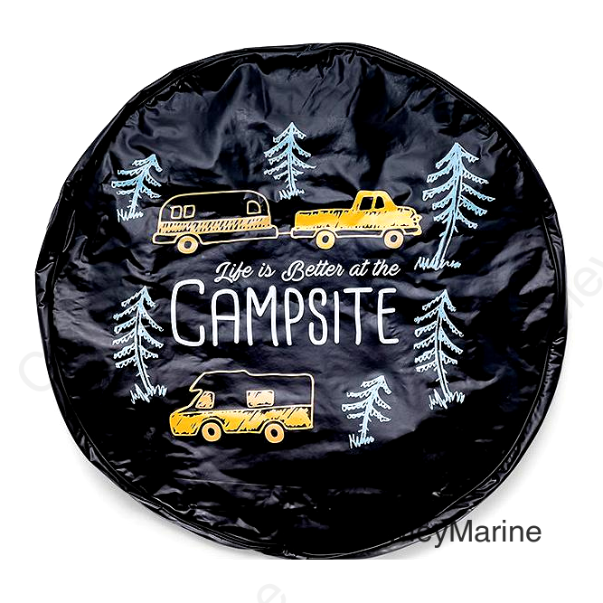 Camco 53292 Spare Tire Cover, 27", Black / Trees