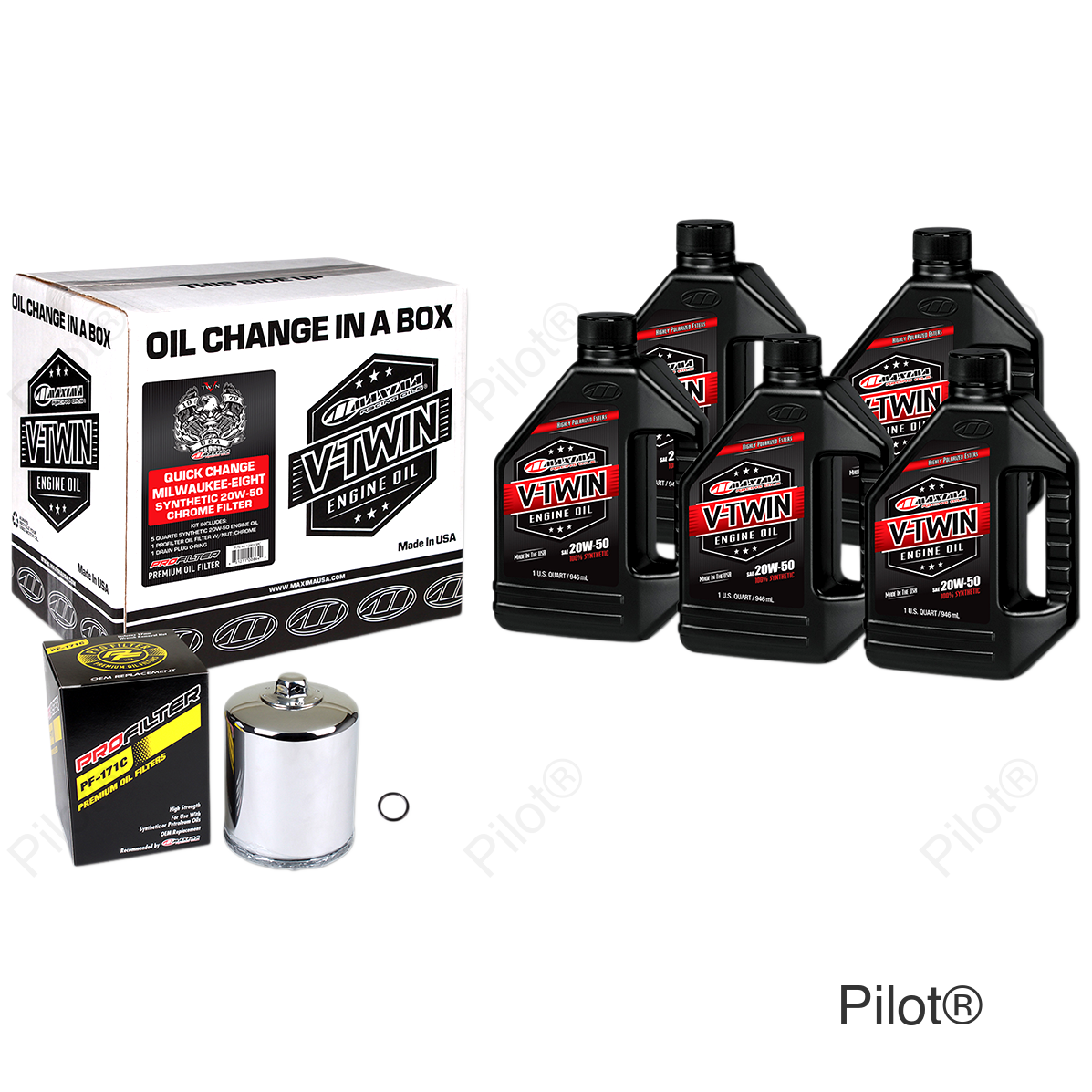 Quick Change M8 Synthetic 20W-50 Oil Change Kit - Chrome Filter