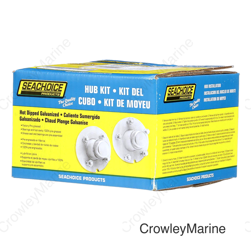 Seachoice Trailer Wheel Hub, 1 in. Axle, 5 Lug, Galvanized, Pregreased