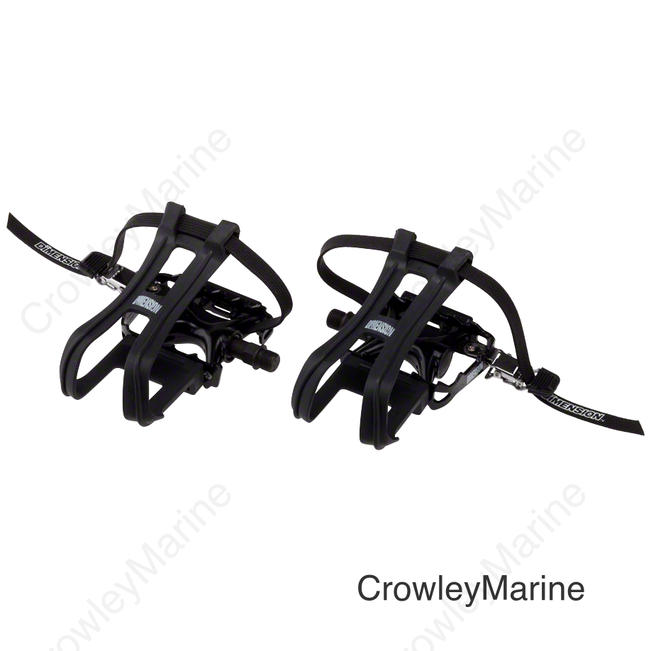 Dimension Sport Combo Pedals/Toe Clip Combo - Plastic 9/16 Black