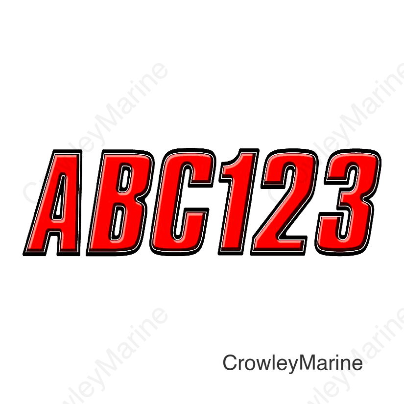 Hardline Series 800 Registration Kit, Block Style Solid Body With Bevel Effect, Contrasting Outline (Includes 4 Sets of 3" A-Z, 0-9)