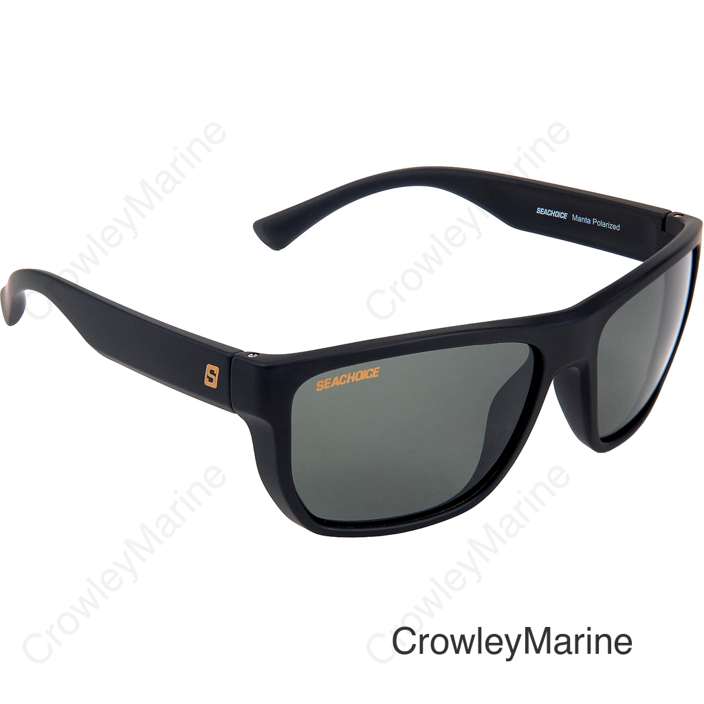 Seachoice 98830 "Manta" Floating Polarized Sunglasses, Frame: Matte Black, Lens: Grey