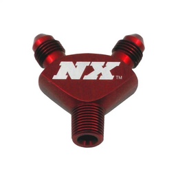 Nitrous Express 1/8NPT x 3AN x 3AN Billet Pure-Flo Y Fitting - Red thumbnail-1