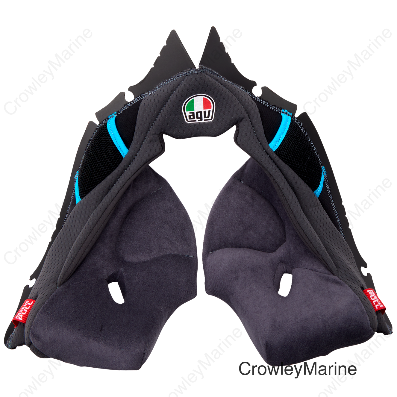 Pista GP RR Cheek Pads - Gray/Cyan - Small
