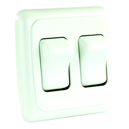 JR Products Double RV Rocker Switch Assembly with Bezel thumbnail-0