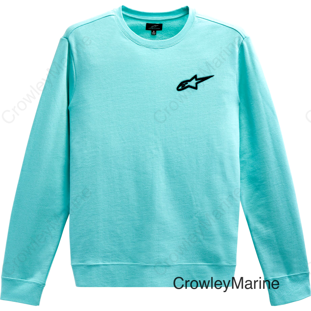 AGELESS CHEST CREW FLEECE LIGHT AQUA XL
