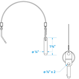 Seachoice Tethered Stainless Steel Quick Disconnect Release Pins, 1/4 In.