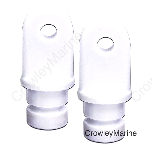 Internal Eye End, 3/4" White, Pair