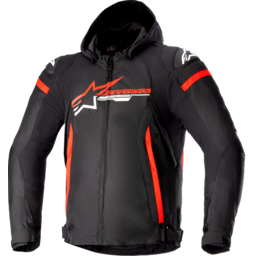 Zaca Waterproof Jacket - Black/Red/White - Medium thumbnail-0
