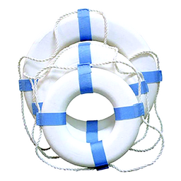 Taylor 17" Decorative Ring Buoy, White/Blue (Not a Life Saving Device) thumbnail-0