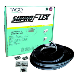 TACO V119993BBK802 Semi-Rigid SuproFlex Med.Rub Rail Kit w/Flexible Vinyl Overlay Insert, 2 x 1-1/4", Black thumbnail-0