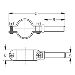 Heavy Duty Zinc Plated Steel Clamp-On Oar Lock, Pair, 1/2" Shaft thumbnail-1
