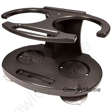 2-Tumbler Holder w/Cell Phone Storage, Black