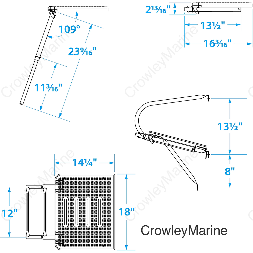 Seachoice Universal Swim Platform With Under Mount Telescoping Ladder