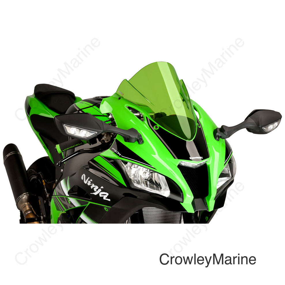 Race Windscreen - 14-1/4" - Green - Kawasaki
