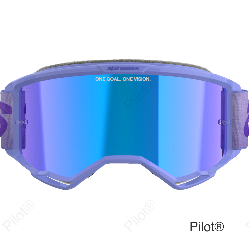 Vision 5 Goggle - Wordmark - Purple - Blue Mirror