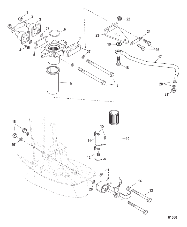 Serial Range Outboard 30 EFI (3 CYL.)(4-STROKE) - 1C456300 & Up - Steering Arm