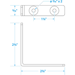 Seachoice Marine-Grade 90-Degree Angle Bracket, Polished 304 Stainless Steel, 2-3/8 in. X 1/2 in., Pack of 2 thumbnail-1