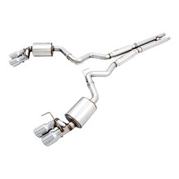 AWE Tuning 2018+ Ford Mustang GT (S550) Cat-back Exhaust - Touring Edition (Quad Chrome Silver Tips)