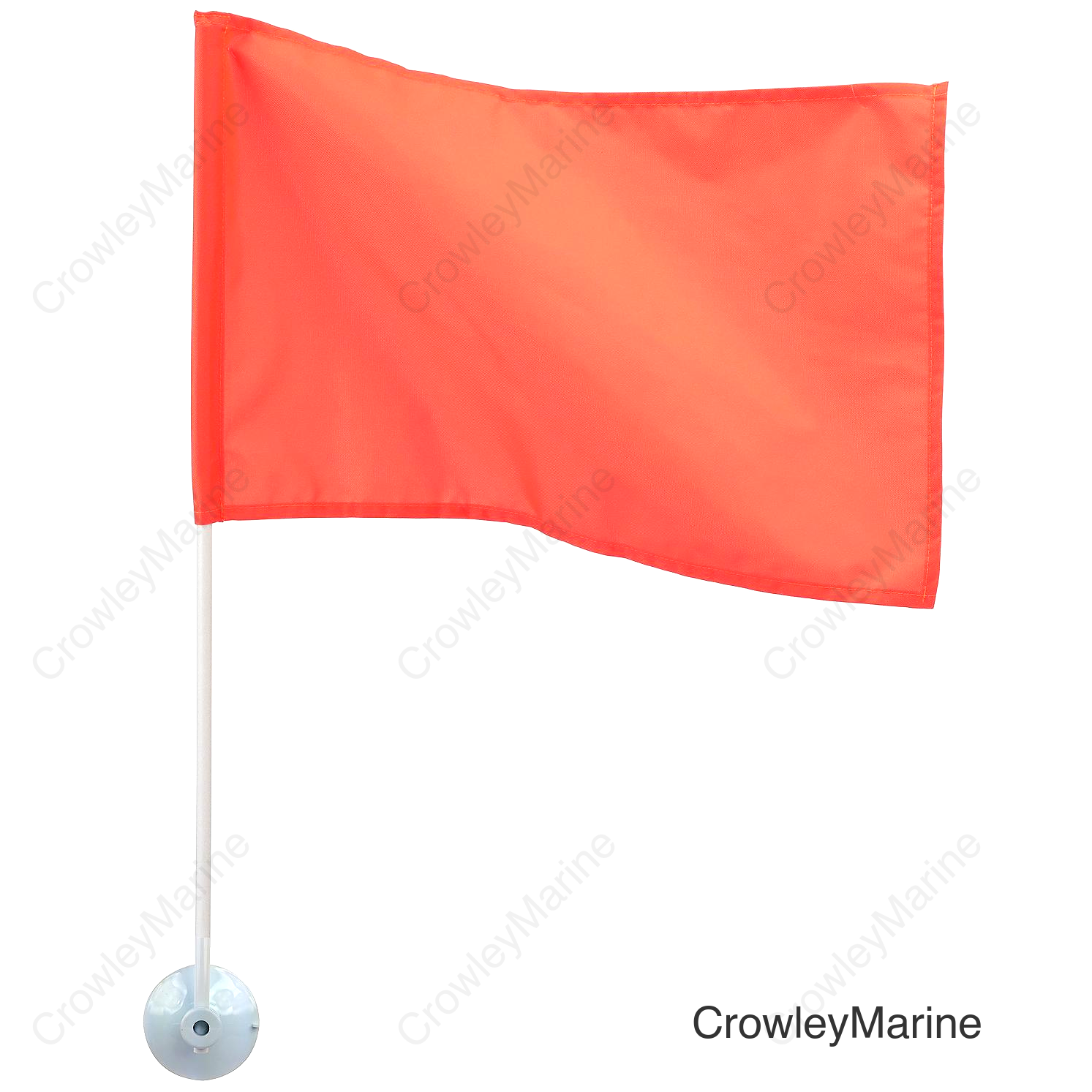 Seachoice Heavy-Duty Marine-Grade Nylon Orange Ski Flag w/ 24-in. Pole, 12 in. X 18 in.