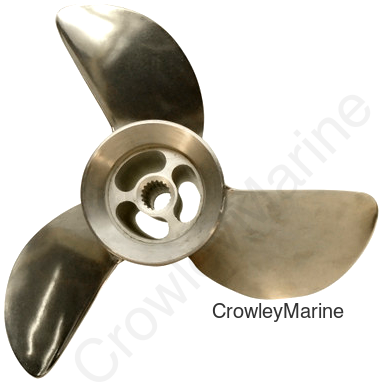 F5 REAR Steel Three Blade Right Hand Rotation Duoprop STRAIGHT SPLINE (3851475)