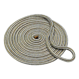 Seachoice Double-Braid Nylon Dock Line w/ Eye Splice, Pre-Shrunk, Heat Stabilized, 1/2 In. X 15 Ft., Gold White thumbnail-6