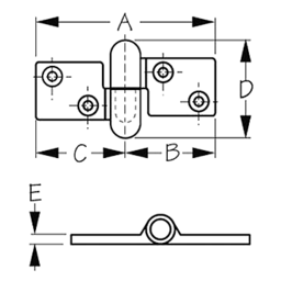 Chrome Brass Take-Apart Hinge( thumbnail-0