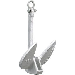 Seachoice Navy Anchor, Aluminum Plated Cast Iron, Silver, 10 Lbs. thumbnail-1