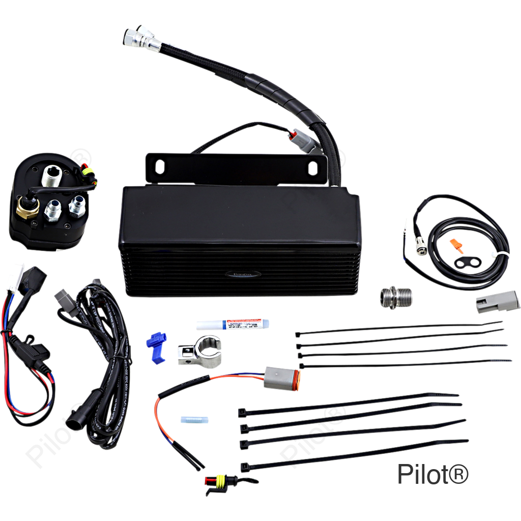 Below Regulator Mount Oil Cooler - Gloss Black - Touring/Trike