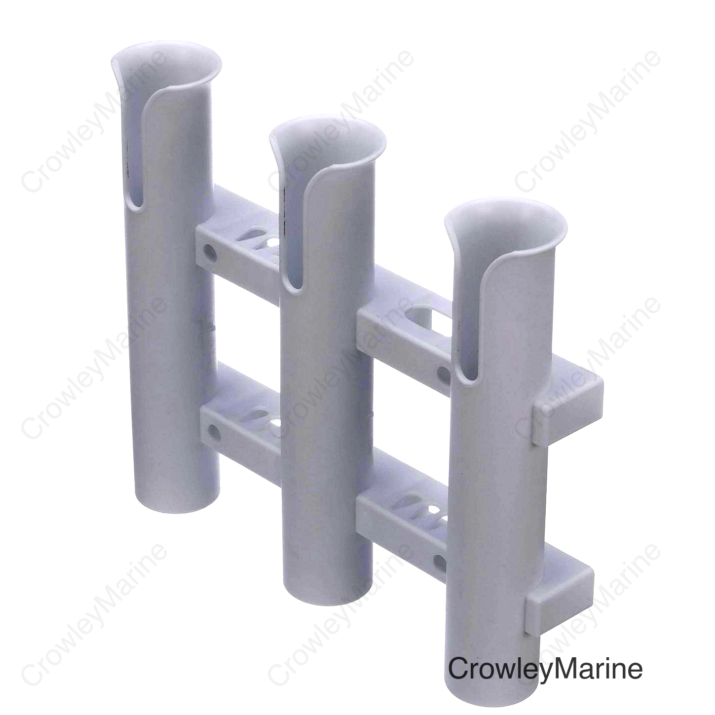 Seachoice Fishing 3-Rod Storage Rack, Holds 3 Fishing Rods With Slots for Knives and Pliers, White