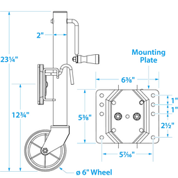 Seachoice Fold Up Trailer Jack, 22-7/8 In., Max Lift 1,000 Lbs. thumbnail-2